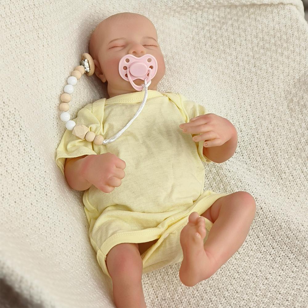 43cm Levi Lifelike Reborn Baby Doll Handmade 3D Painted Skin Full Body Silicone Vinyl Boy Doll Soft Cloth Body Christmas Gift