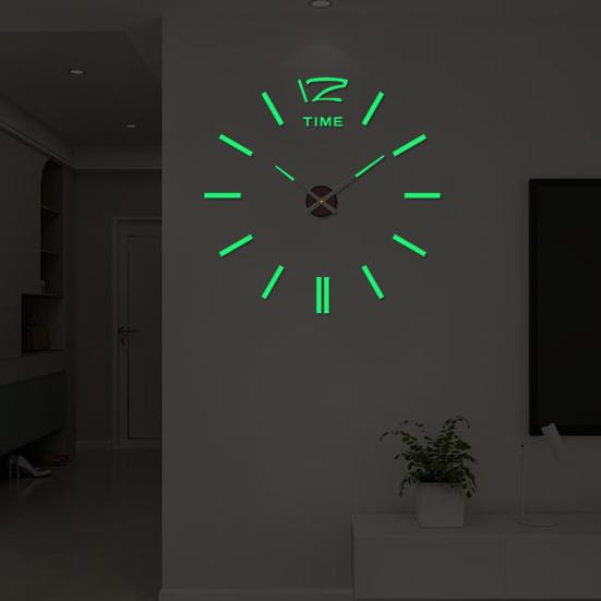 Wall Mount Clock Battery Powered 3D Digital Display Silent Sweep Movement Luminous Wall Clock for Living Room