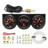 Kit 3 în 1 Contoare Auto 52mm Volmetru Temperatură Apă Presiune Ulei Ramă Crom Negru Set Triplu Indicator trument Pentru Mașină Camioane Marine