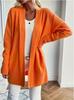 Women's Plus Size Knit Cardigan with Pockets, Relaxed Shawl Style Long Sweater Jacket