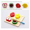 Madera Cortar Frutas Verduras Postres Colorido Comida de Juguete Set Para Juego de Simulación Para Niños