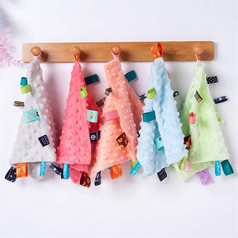 Baby Tag Security Blanket Baby Soothing Plush Blanket Sensory Soft Comforter Blanket Baby Anima
