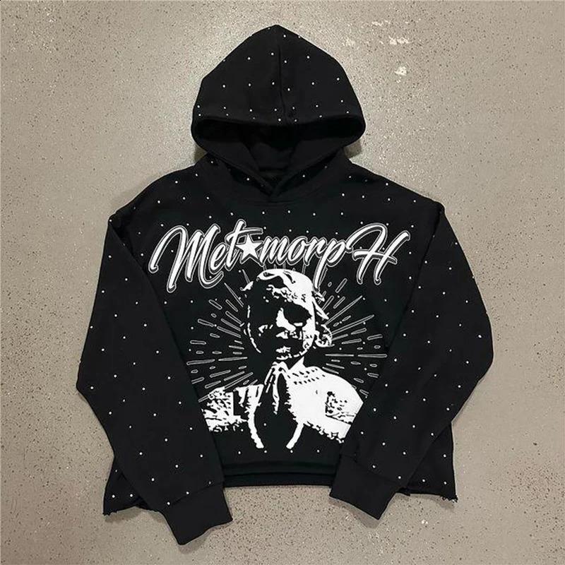 New digital 3D printing zipper Y2K sweater jacket for men and women