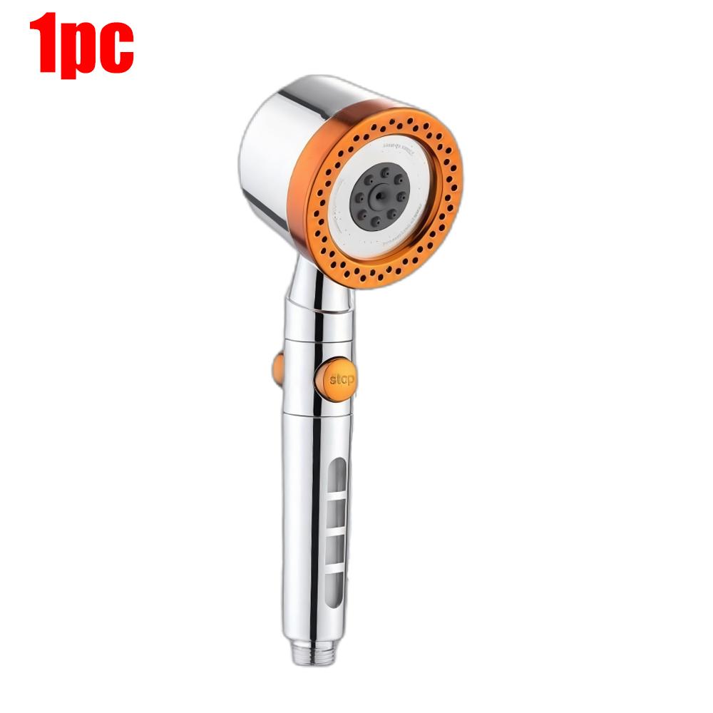 6 Modes High Pressure Shower Head ABS Water Saving Filter Showerhead Fall Resistance Bath Shower Nozzle Set with Stop Button
