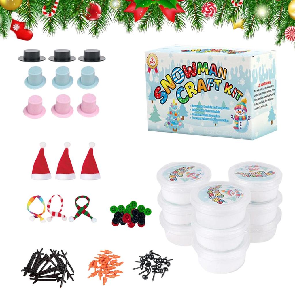 Handgemachtes Weihnachts-Schneemann-Bauset DIY Baue einen Schneemann Knete-Set Weihnachts-Kunst Handwerksaktivitäten Weihnachtsgeschenke