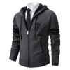 Herren Einfarbig Lässiger Pullover Strickjacke Jacke Herren Kapuzenplüsch Verdickte Pulloverjacke