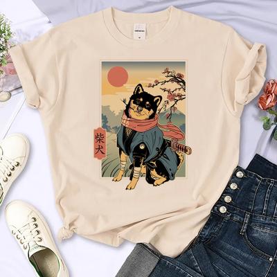 Camisetas Shiba Inu para mujer, camiseta Harajuku para chica, ropa Harajuku de diseñador japonés