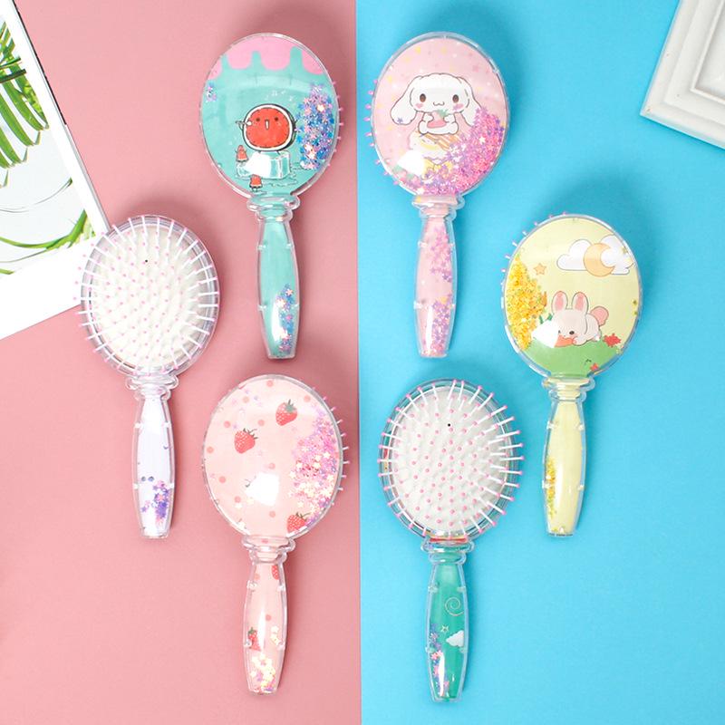 Macaron Cartoon Heart Air Cushion Massage Comb for Kids - Cute and Fluffy Design