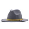 New spot European and American flat-brimmed felt jazz hat, British gentleman's retro woolen fashion felt hat