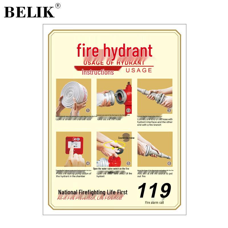 BELIK Fire Hydrant Usage Guide Stickers 30*22cm