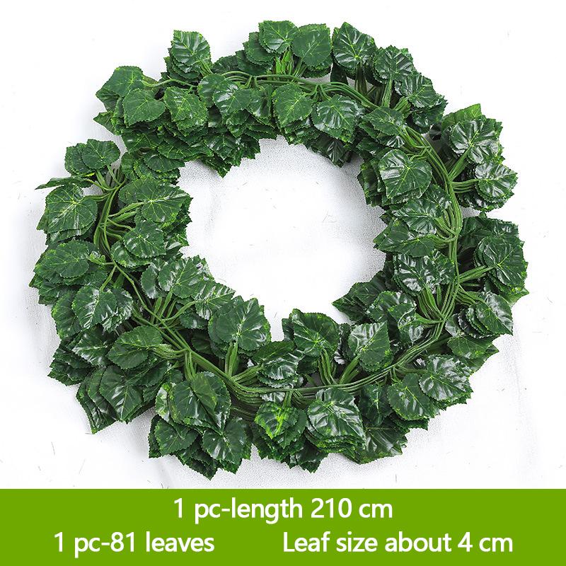 12-Piece Discount Set Ivy 240Cm Green Plastic Artificial Plant Leaf Vine Wedding Arch Home Bathroom Decoration Garland Party