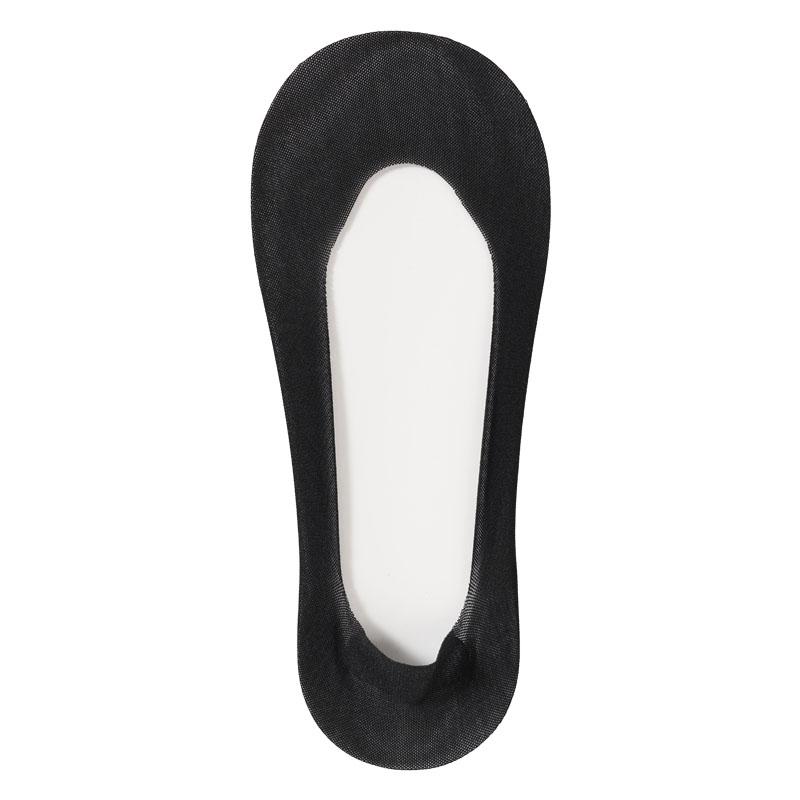 

Летние носки-лодочки из ледяного шелка для женщин, простые невидимые носки из чистого хлопка с неглубоким носком, нескользящие тонкие невидимые носки без каблука One size чёрный