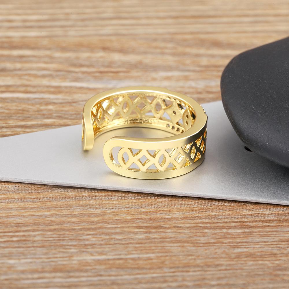 Nidin Delicate Zircon Free Size Adjustable Rings Female for Women Korean Fashion Accessories Girl's Luxury Lucky Jewelry Gift