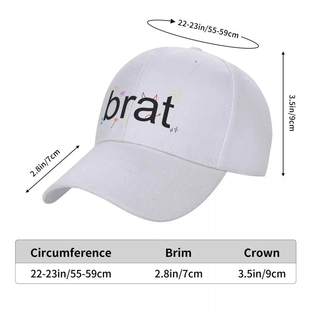 Charli XCX Brat Hats Unisex Hip-Hop Hats Sun Hat Fishing Hat Adjustable Polyester Baseball Caps Summer