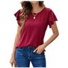 Fashion Women's Round Neck Solid Color  Casual  Short Sleeve T-Shirt