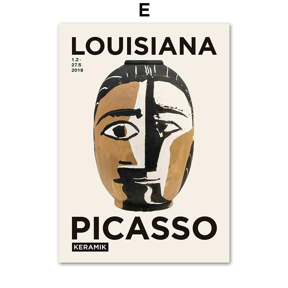 Abstract Line Woman Face Bird Dog Picasso Wall Art Mural Canvas Painting Posters And Prints Wall Pictures For Living Room Decor