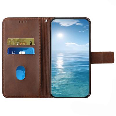 Pouzdro pro Samsung Galaxy A55 5G Kožené Jednobarevné Potištěné Kryt s Poutkem na Zápěstí