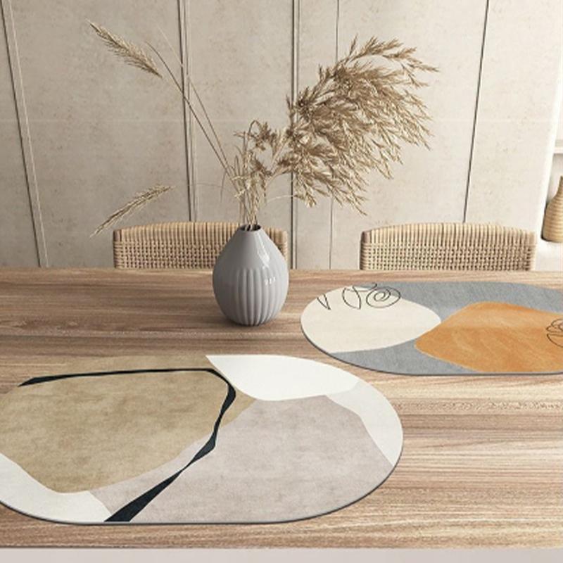 PU Leather Oval Placemats Nordic Style Waterproof Oilproof Table Mats for Home Kitchen Coffee Bar Decoration