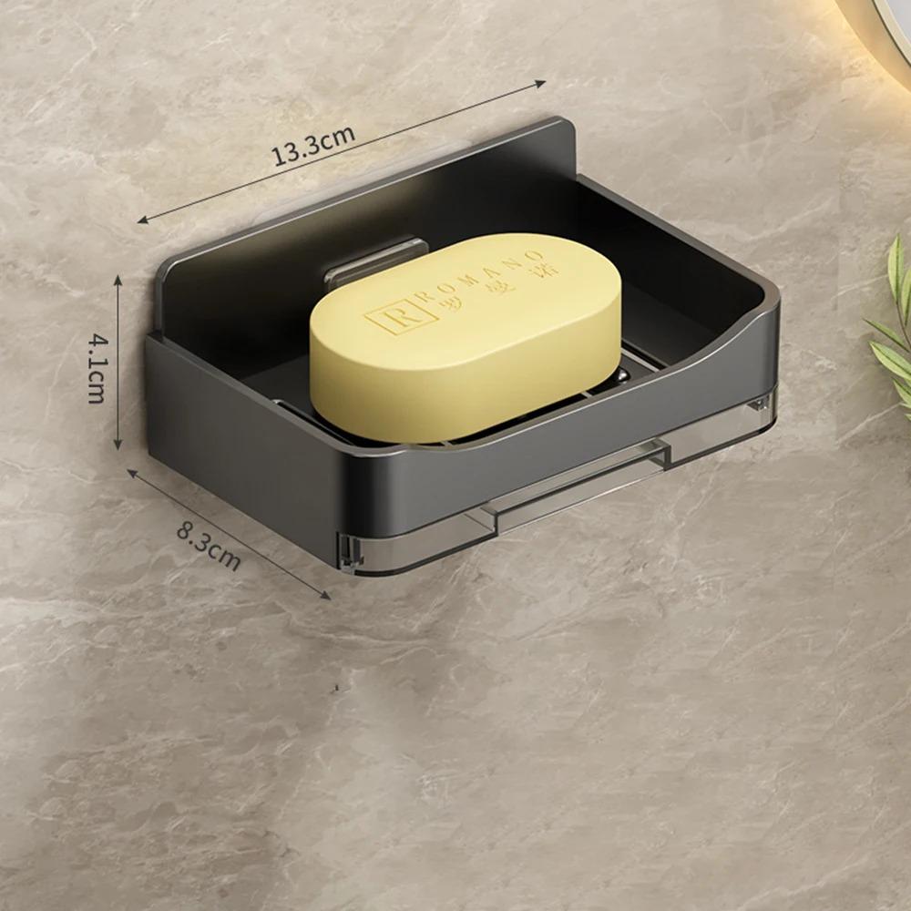 1-2Pcs Bathroom Supplies Box for Bathroom Soap Dish Wall-mounted No Punch Container Holder Products Household Merchandises Home