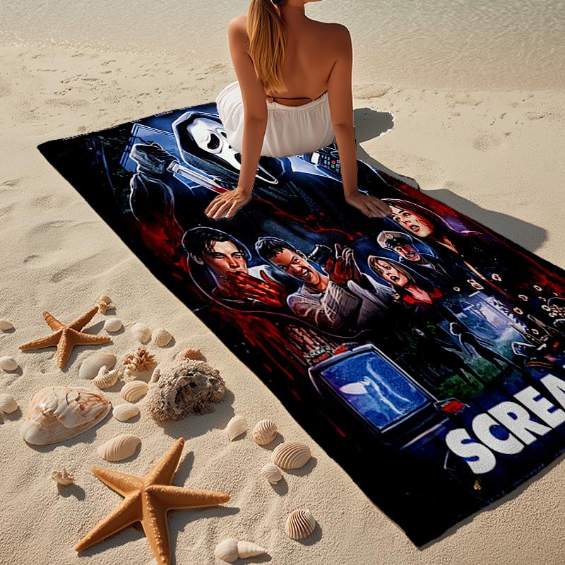 Heartbeat Ghostface Of Horror Beach Towel, Super Soft Microfiber, Gift for Her/Him, Birthday, for Pool, Beach, Travel, Home Decor Fan gifts