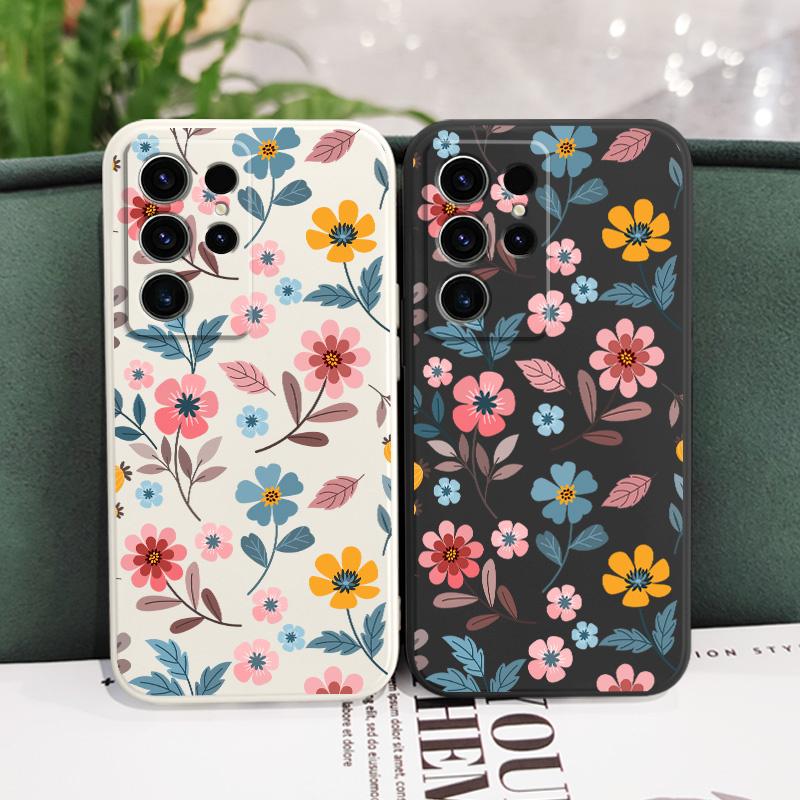 Flowerstalk Flower Phone Case For Samsung Galaxy S25 S24 S23 S22 S21 S20 Ultra FE S10 S10E Plus Note 20 Ultra Silicone Cover