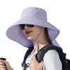 Big Eaves Shawl Sunscreen Hat European and American Bucket Hat Fashion Sun Hat Summer Outdoor Hat with Ponytail Hole Women