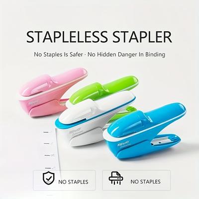 Sheet Maximum Capacity Mini Desktop Stapler - Needle-Freeand Compact Design for Easy Paper Binding - Perfect for Home, School, and Office Use