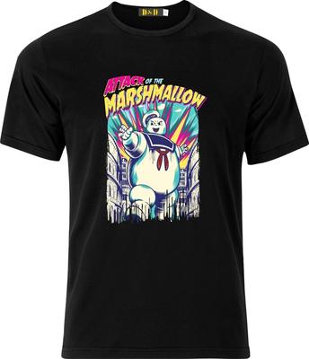 Attacco dell'Uomo Marshmallow Colore Pieno D.T.F Cotone Nero Maglietta Divertente