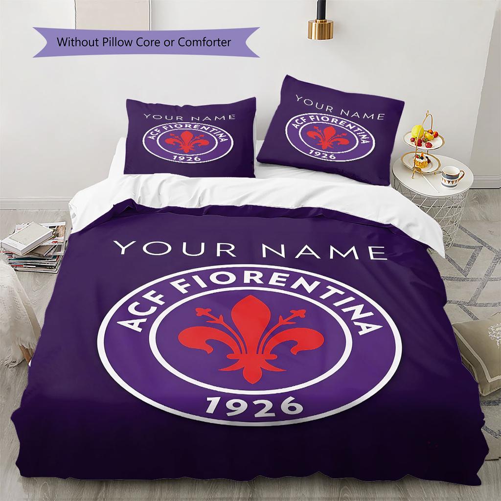 Custom Name,ACF Fiorentina Pattern Bedding Home Decoration Birthday Gift ( 1 Duvet Cover + 2 Pillowcase, Without Core),fan Merchandise.