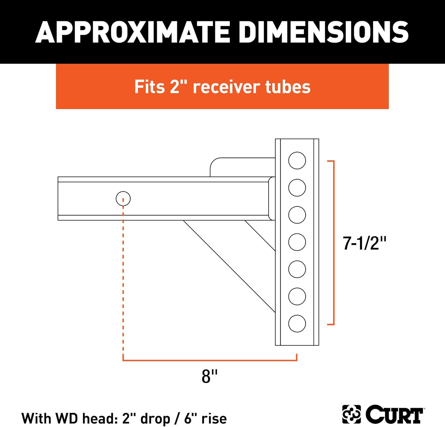 

17100 Replacement Weight Distribution Hitch Shank, 2-Inch Receiver, 2-In Drop, 6-Inch Rise, CARBIDE BLACK POWDER COAT United States