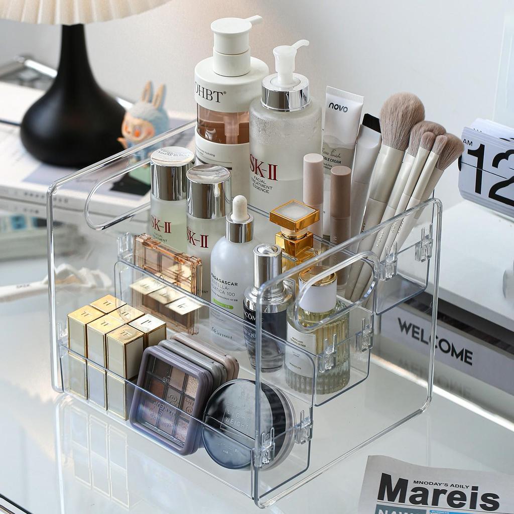 Luxury Desktop Organizer for Cosmetics & Perfumes - Tiered Display Stand with Slanted Storage