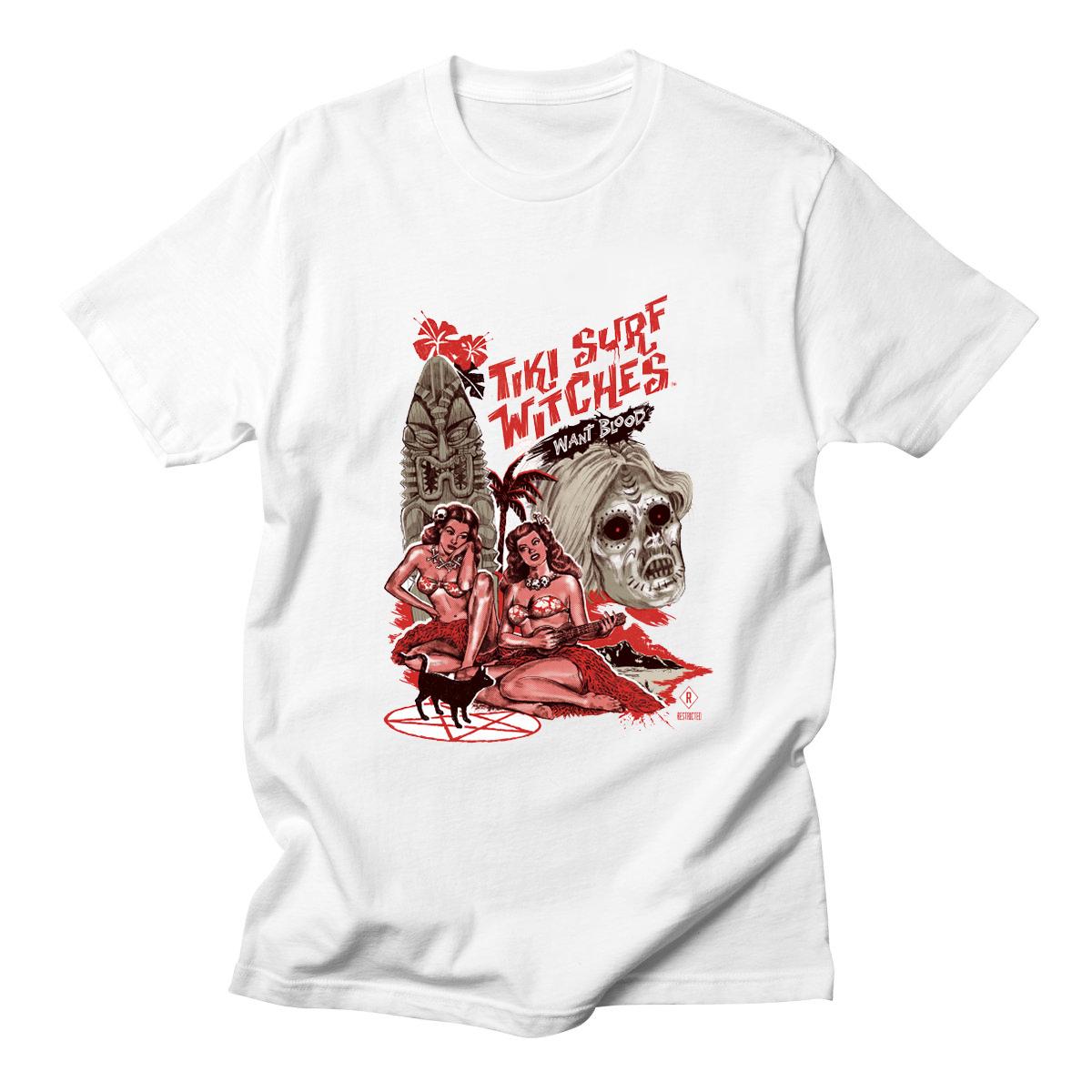 Lets Summon Demons T Shirt Tiki Surf Witches Want Blood T Shirt Cotton Harajuku Streetwear Plus Size Short Sleeve T Shirts S