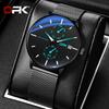 OPK 8116 Fashion Original Quartz Watch for Man Waterproof Luminous Steel Mesh Strap Date Week Man Wristwatch
