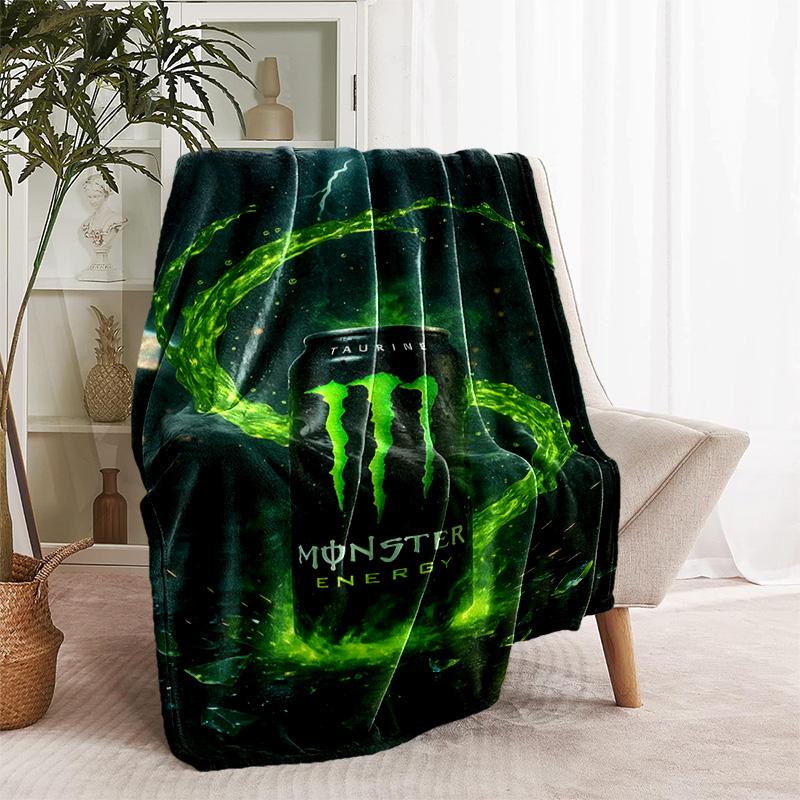 1pc Blanket - Monster Energy LOGO Print Design, Lightweight Blanket for Sofa, Bed- Soft &Warm, Gift for All Seasons