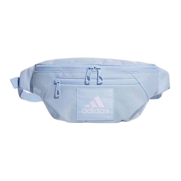 New Adidas Polyester One Shoulder Crossbody Fanny Pack Unisex Light Blue JV8465