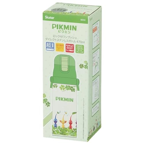 Skater Children's Stainless Steel Water Bottle Direct Drinking 470ml Pikmin Child-friendly Lightweight Type Cold Storage Waterbottle Sports Bottle Cut