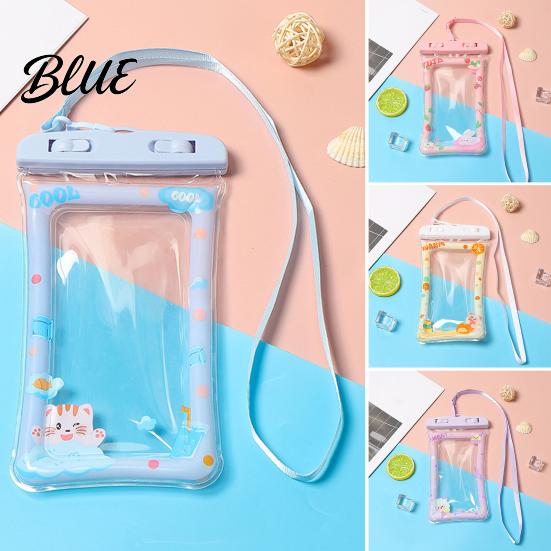 Waterproof Storage Pouch for Valuables Cute Phone with Floating Airbag And Lanyard Clear PVC Cellphone Dry Bag Swimming Beach Snorkeling Holder Pool,