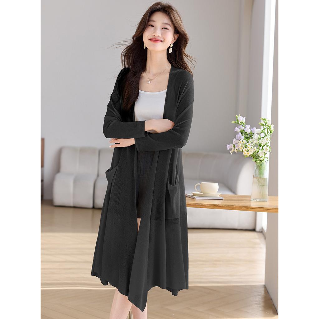 Thin [Lightweight Breathable Knitted Sweater] 26 Year Thin Air-conditioned Cardigan for Women, Paired with a Medium To Long Women's Jacket