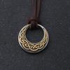 Stainless Steel Celtic Knot Round Pendant Necklace for Men & Women - Viking Adjustable Rope Chain Jewelry with Norse Triquetra Amulet, Pagan