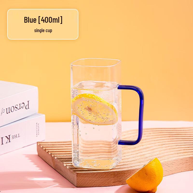 Shangqi Heat-Resistant Glass Cup with Handle & Straw (3-Pack)