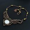 Rainbow Moonstone Necklace Gemstone Jewelry, 999 Copper Wire Wrapped Necklace, Adjustable Handmade Beautiful Jewelry Chain Necklace