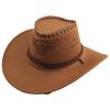 New Artificial Suede Western Cowboy Hat Tibetan Style Curved Brim Top Hat Soft Ethnic Jazz Fedora Hats Outdoor Riding