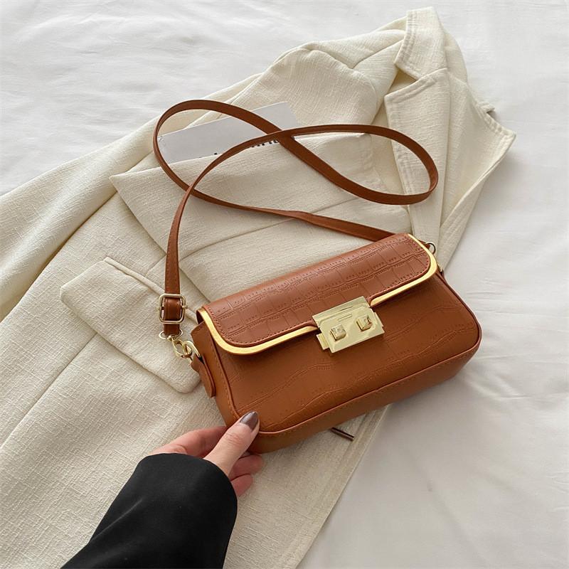 Chic Stylish Small Square Bag Elegant Solid Color Shoulder Crossbody Purse For Daily Use