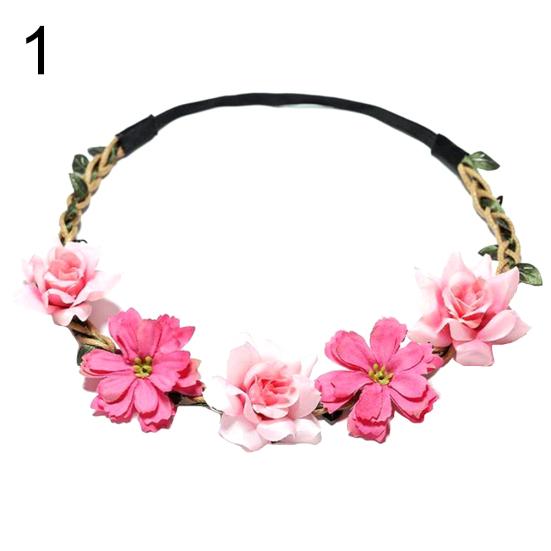 Fashion Artificial Flower Headband Garland Wreath Wedding Party Bridal Headpiece