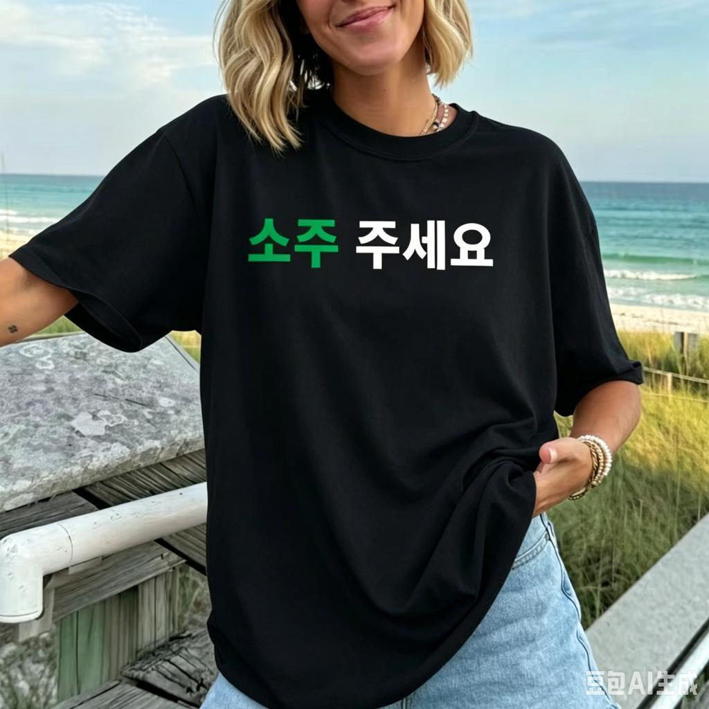 Korean Please Give Me A Soju Printed Tshirt Unisex Unisex Casual Fashion Trend Simple Loose Korean Style Short Sleeve Tops Tshirt