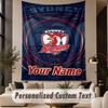Custom Text Tapestry Sydney Roosters Print Wall Tapestry Indoor Living Room Wall Decor
