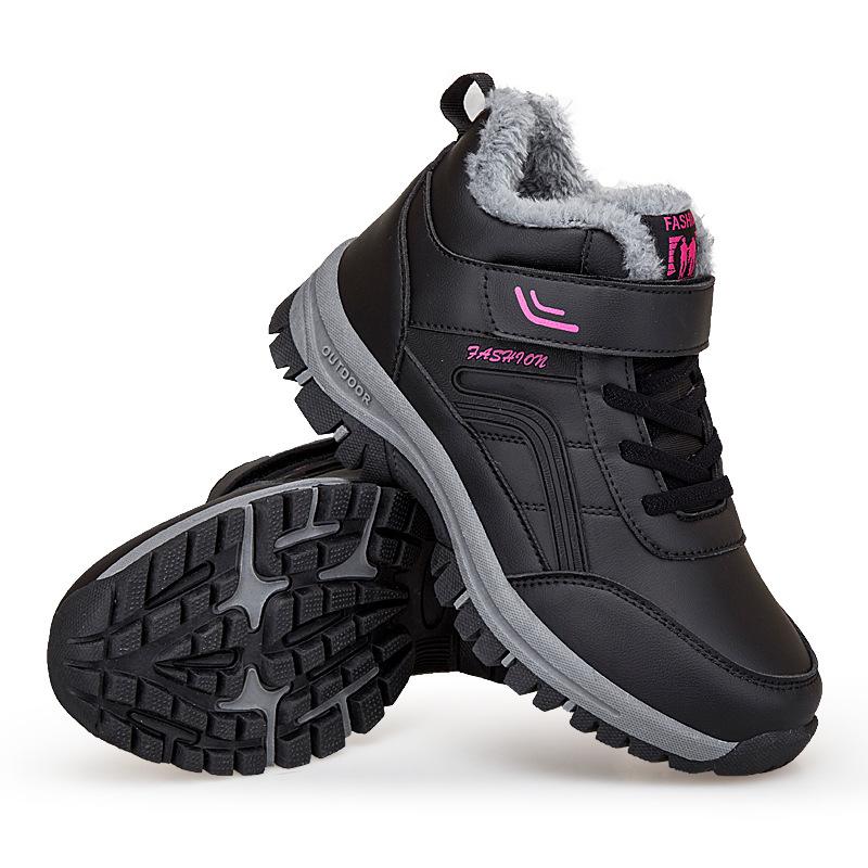 Warm Cotton Shoes 2025 Winter New Long Fluff High Top Elderly Shoes Outdoor Walking Shoes Anti-splashing Mother Shoes