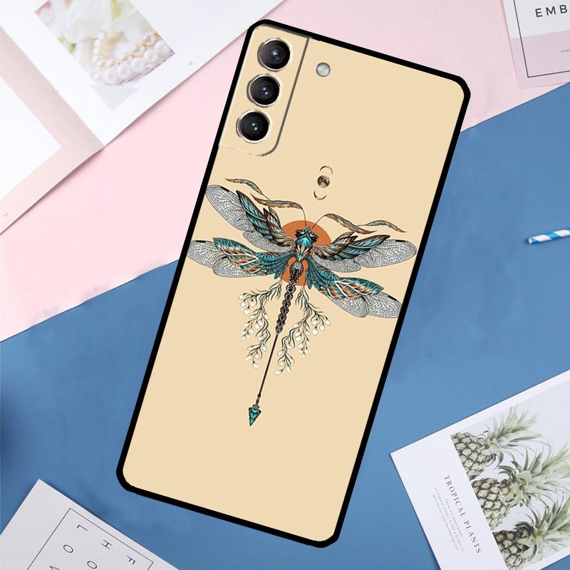 Luxuslibellen-Hülle für Samsung Galaxy S24 Ultra S20 S21 S22 S23 S25 Ultra S9 S10 Plus S25 FE Rückabdeckung