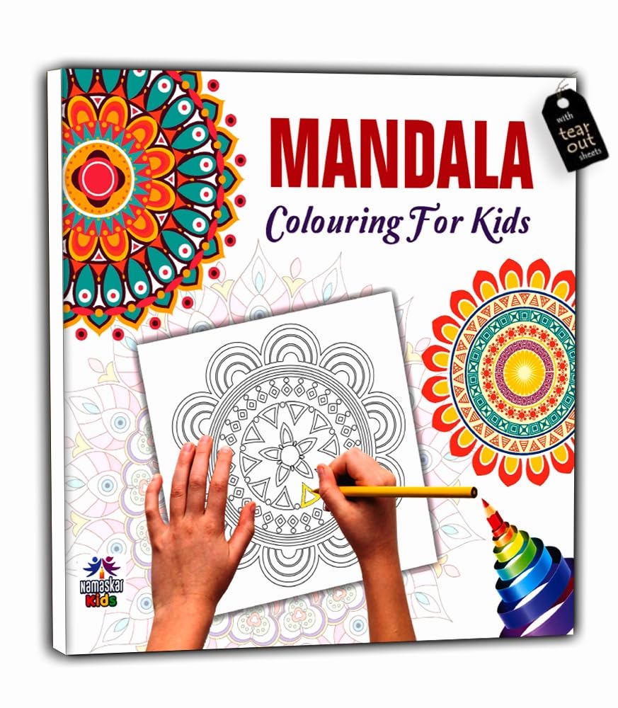 Mandala Art Book for Kids Tear Out Sheets (Enhance Art Coloring, Drawing Skills, Mandala Practice) High Quality Big 160 GSM for Frame After Colouring
