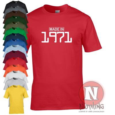 Made In 1971 TShirt Birthday Celebration Funny Party Present Gift Teeshirt